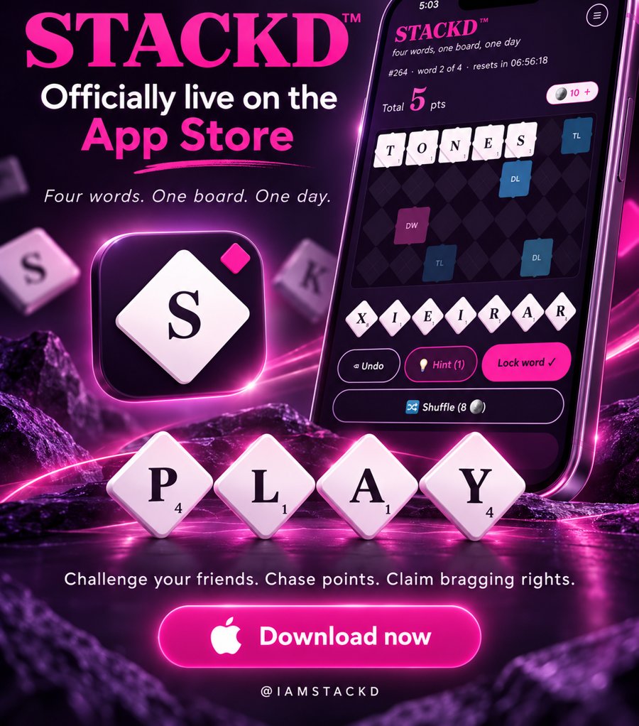 STACKD game board on iPhone